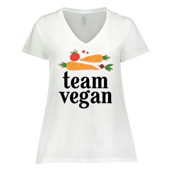 Inktastic Vegetarian Gift Team Vegan Women's Plus Size V-Neck T-Shirt