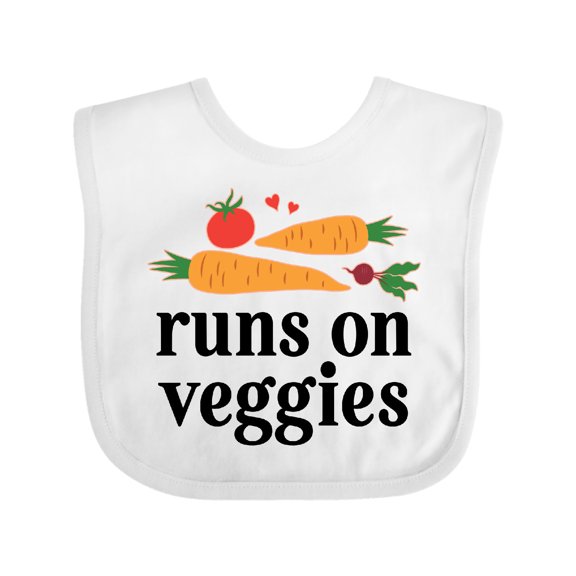 Inktastic Vegetarian Runs On Veggies Boys or Girls Baby Bib