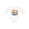 thumbnail image 1 of Inktastic Vegetarian Runs On Veggies Boys or Girls Long Sleeve Baby Bodysuit, 1 of 5