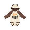 thumbnail image 1 of Inktastic Vegetarian Runs On Veggies Boys or Girls Long Sleeve Baby Bodysuit, 1 of 5