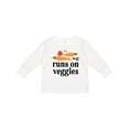 thumbnail image 1 of Inktastic Vegetarian Runs On Veggies Boys or Girls Long Sleeve Toddler T-Shirt, 1 of 5