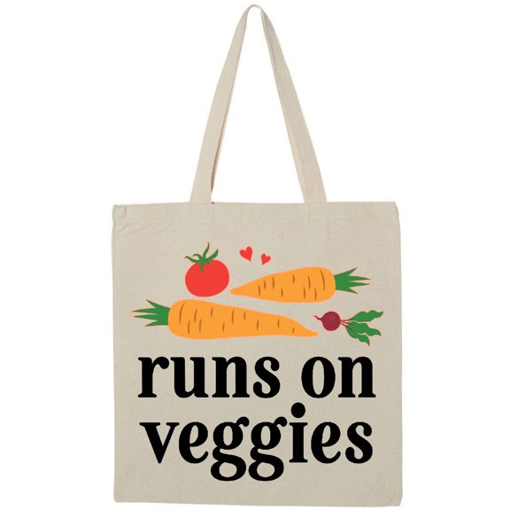 Inktastic Vegetarian Runs On Veggies Tote Bag