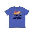 thumbnail image 1 of Inktastic Vegetarian Runs On Veggies Youth T-Shirt, 1 of 5
