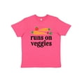 thumbnail image 1 of Inktastic Vegetarian Runs On Veggies Youth T-Shirt, 1 of 5