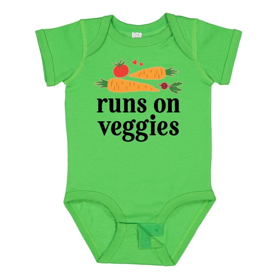Inktastic Vegetarian Runs on Veggies Boys or Girls Baby Bodysuit