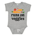 thumbnail image 1 of Inktastic Vegetarian Runs on Veggies Boys or Girls Baby Bodysuit, 1 of 5