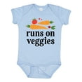 thumbnail image 1 of Inktastic Vegetarian Runs on Veggies Boys or Girls Baby Bodysuit, 1 of 5