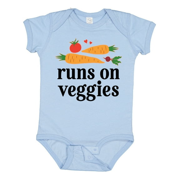 Inktastic Vegetarian Runs on Veggies Boys or Girls Baby Bodysuit