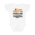 thumbnail image 1 of Inktastic Vegetarian Runs on Veggies Boys or Girls Baby Bodysuit, 1 of 5