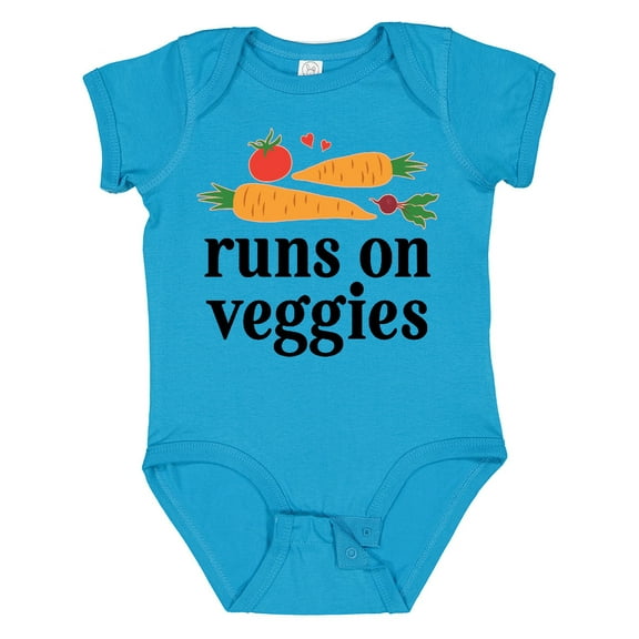 Inktastic Vegetarian Runs on Veggies Boys or Girls Baby Bodysuit