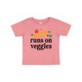 thumbnail image 1 of Inktastic Vegetarian Runs on Veggies Boys or Girls Baby T-Shirt, 1 of 5