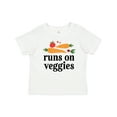 thumbnail image 1 of Inktastic Vegetarian Runs on Veggies Boys or Girls Baby T-Shirt, 1 of 5