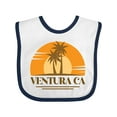 thumbnail image 1 of Inktastic Ventura California Retro Sunset Boys or Girls Baby Bib, 1 of 4