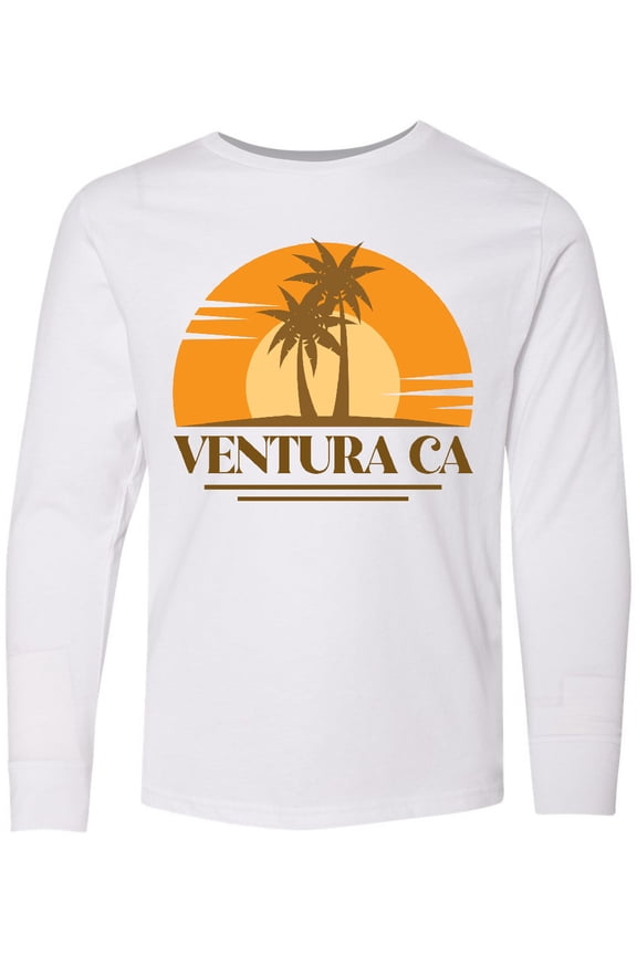 Ventura California Retro Sunset Long Sleeve Youth T-Shirt