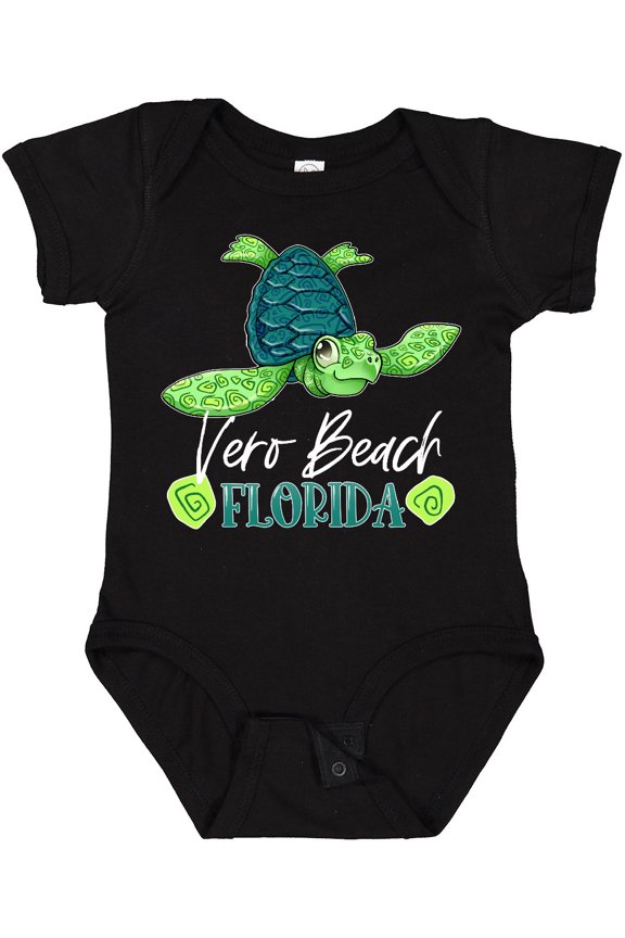 Vero Beach, Florida Happy Sea Turtle Boys or Girls Baby Bodysuit