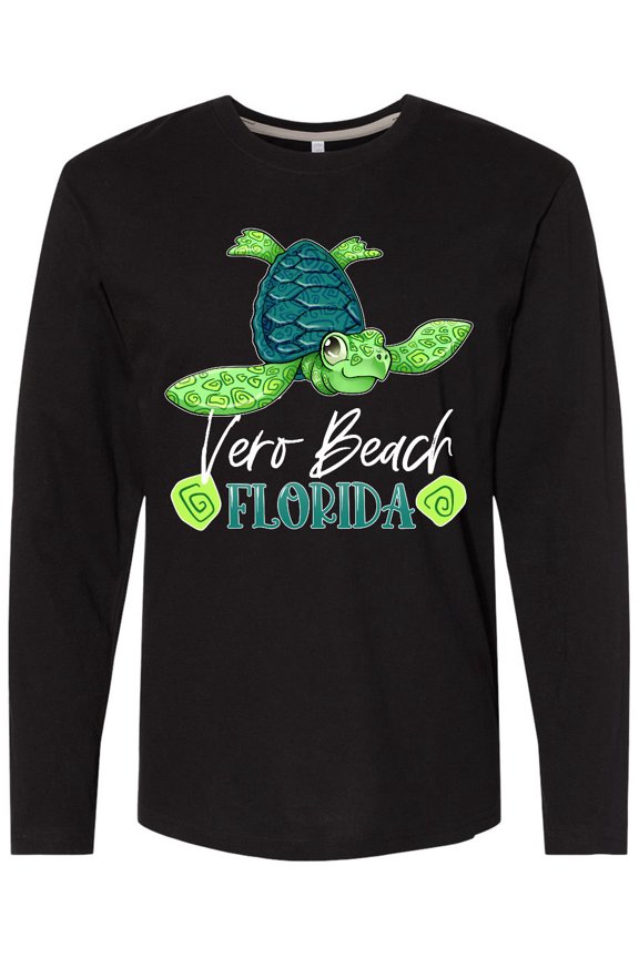 Vero Beach, Florida Happy Sea Turtle Long Sleeve T-Shirt