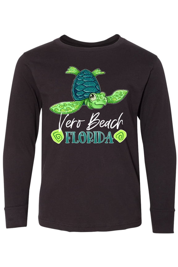 Vero Beach, Florida Happy Sea Turtle Long Sleeve Youth T-Shirt