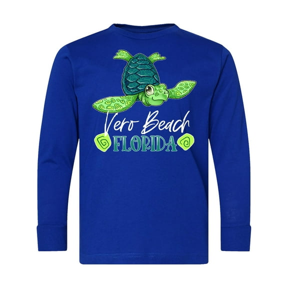 Inktastic Vero Beach, Florida Happy Sea Turtle Long Sleeve Youth T-Shirt