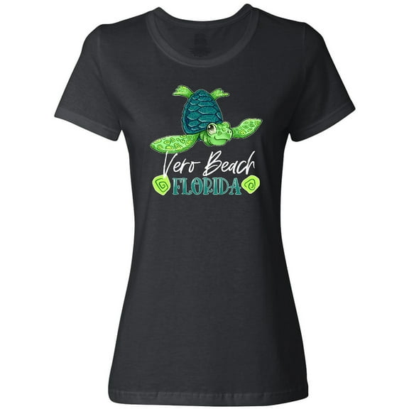 Inktastic Vero Beach, Florida Happy Sea Turtle Women's T-Shirt