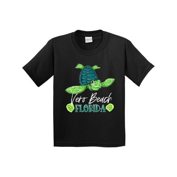Inktastic Vero Beach, Florida Happy Sea Turtle Youth T-Shirt