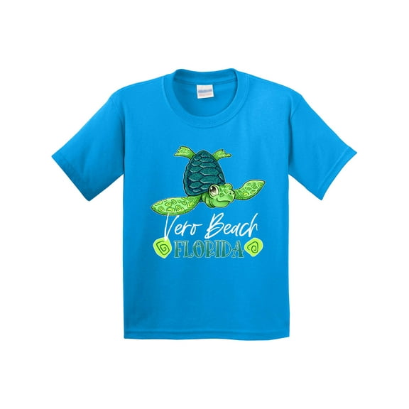 Inktastic Vero Beach, Florida Happy Sea Turtle Youth T-Shirt