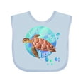 thumbnail image 1 of Inktastic Vero Beach, Florida Swimming Sea Turtle with Bubbles Boys or Girls Baby Bib, 1 of 4