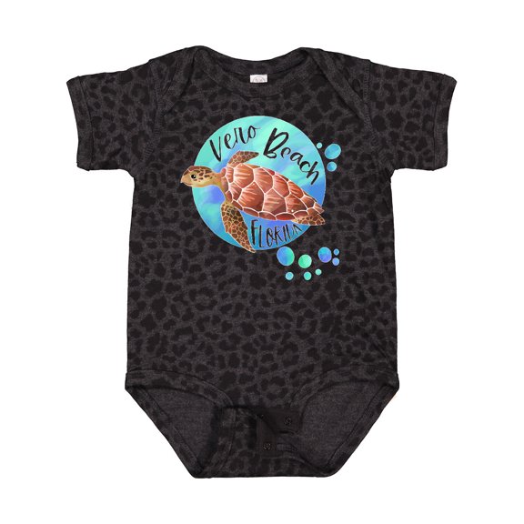Inktastic Vero Beach, Florida Swimming Sea Turtle with Bubbles Boys or Girls Baby Bodysuit