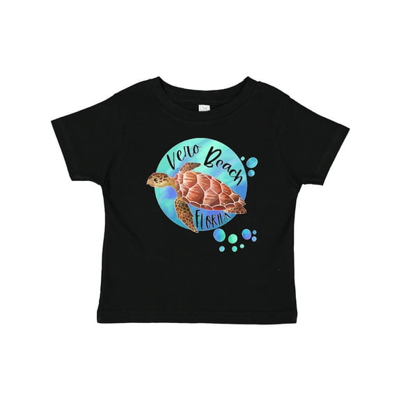 Inktastic Vero Beach, Florida Swimming Sea Turtle with Bubbles Boys or Girls Baby T-Shirt