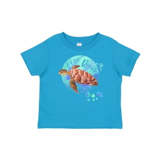 Inktastic Vero Beach, Florida Swimming Sea Turtle with Bubbles Boys or Girls Baby T-Shirt