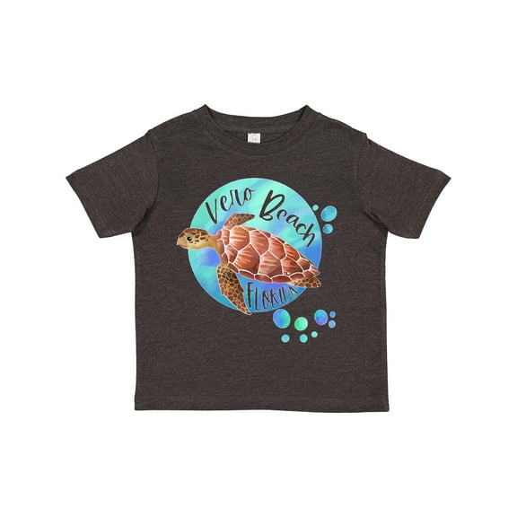 Inktastic Vero Beach, Florida Swimming Sea Turtle with Bubbles Boys or Girls Toddler T-Shirt