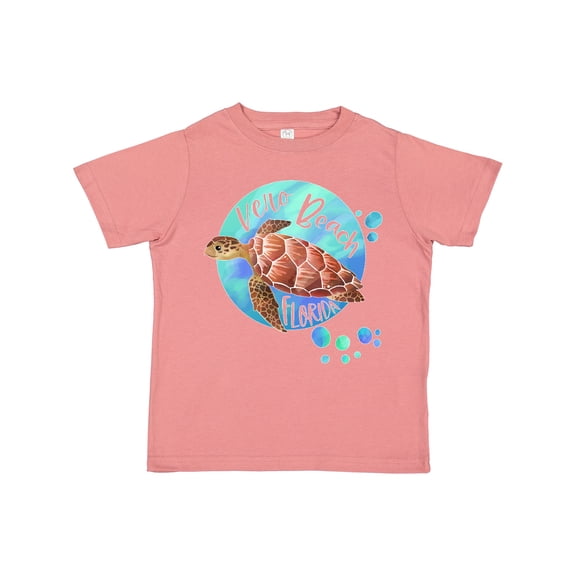 Inktastic Vero Beach, Florida Swimming Sea Turtle with Bubbles Boys or Girls Toddler T-Shirt