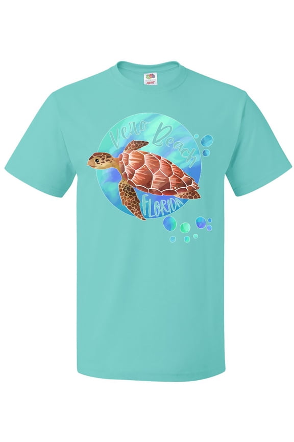 Vero Beach, Florida Swimming Sea Turtle with Bubbles T-Shirt