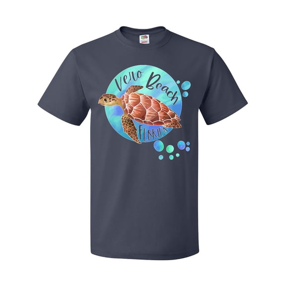 Inktastic Vero Beach, Florida Swimming Sea Turtle with Bubbles T-Shirt