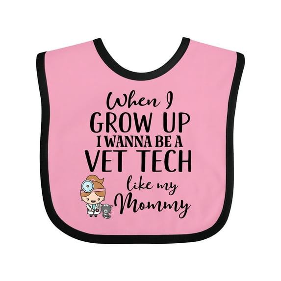 Inktastic Vet Tech Mom Veterinary Technician Girls Baby Bib