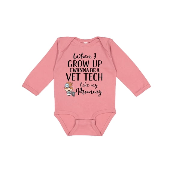 Inktastic Vet Tech Mom Veterinary Technician Girls Long Sleeve Baby Bodysuit
