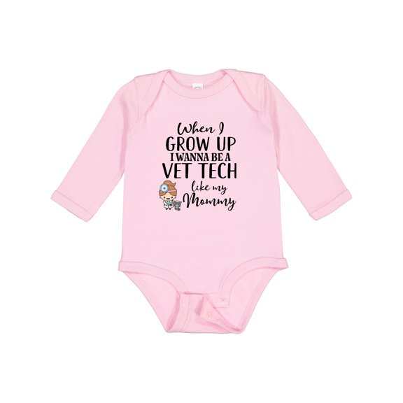 Inktastic Vet Tech Mom Veterinary Technician Girls Long Sleeve Baby Bodysuit