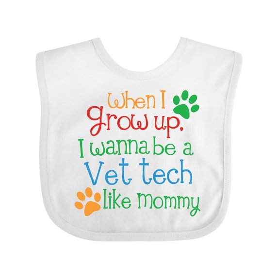 Inktastic Vet Tech Veterinary Technician Like Mommy Boys or Girls Baby Bib