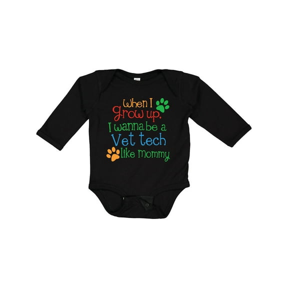 Inktastic Vet Tech Veterinary Technician Like Mommy Boys or Girls Long Sleeve Baby Bodysuit