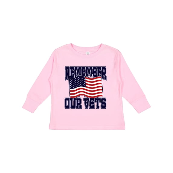 Inktastic Veteran Remember Our Vets Boys or Girls Long Sleeve Toddler T-Shirt