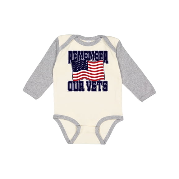 Inktastic Veteran Remember our Vets Boys or Girls Long Sleeve Baby Bodysuit
