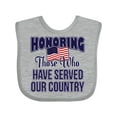 thumbnail image 1 of Inktastic Veterans Day Military Honoring Those Who Serve Boys or Girls Baby Bib, 1 of 4