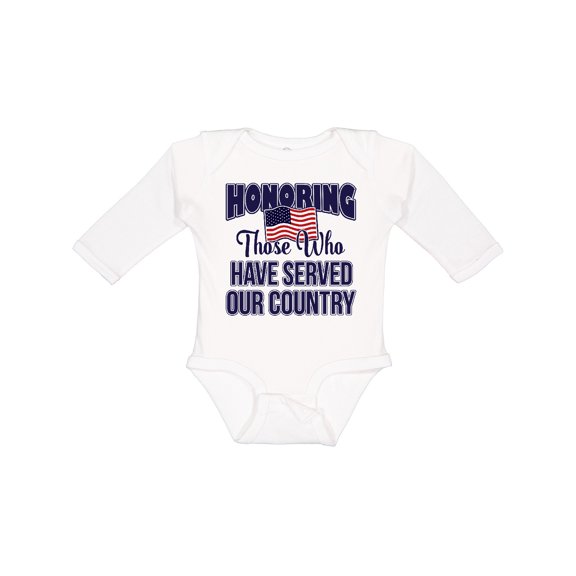 Inktastic Veterans Day Military Honoring Those Who Serve Boys or Girls Long Sleeve Baby Bodysuit