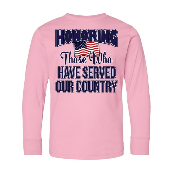 Inktastic Veterans Day Military Honoring Those Who Serve Long Sleeve Youth T-Shirt