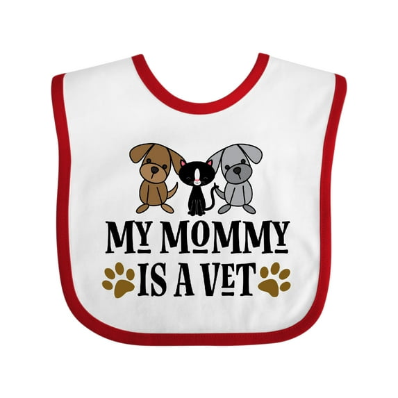 Inktastic Veterinarian Mommy is a Vet Boys or Girls Baby Bib