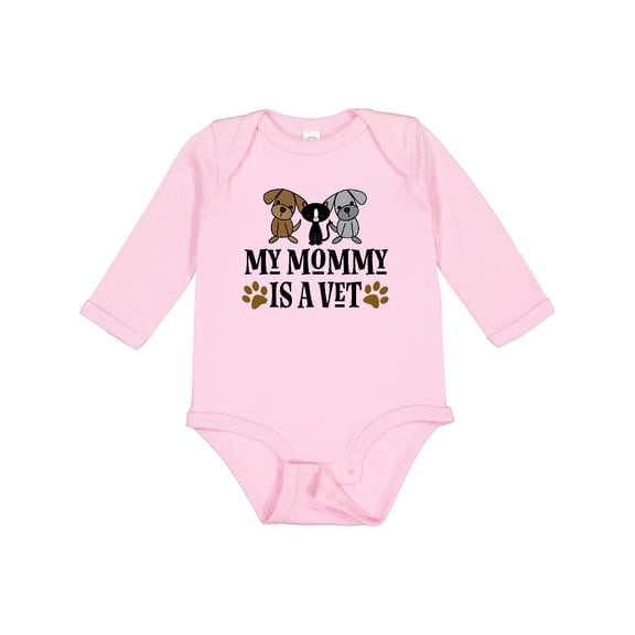 Inktastic Veterinarian Mommy is a Vet Boys or Girls Long Sleeve Baby Bodysuit