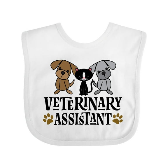 Inktastic Veterinary Assistant Vet Tech Boys or Girls Baby Bib