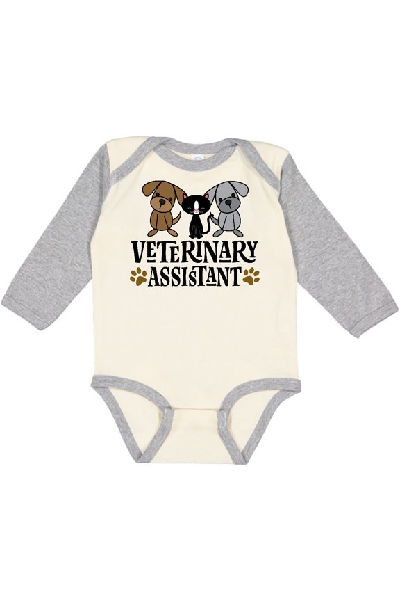 Veterinary Assistant Vet Tech Boys or Girls Long Sleeve Baby Bodysuit