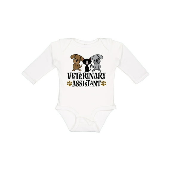 Inktastic Veterinary Assistant Vet Tech Boys or Girls Long Sleeve Baby Bodysuit