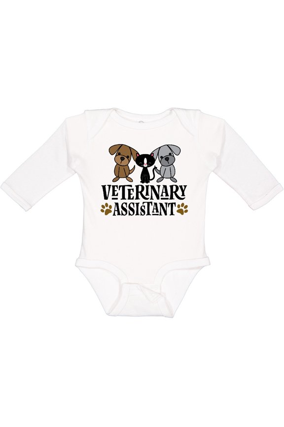 Veterinary Assistant Vet Tech Boys or Girls Long Sleeve Baby Bodysuit