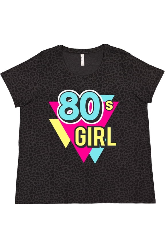 Vibrant Colors 80s Girl Women's Plus Size T-Shirt